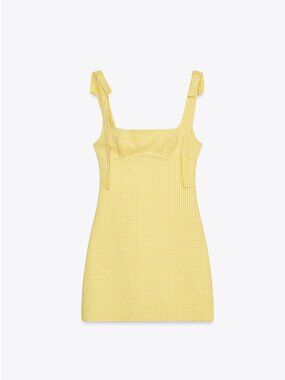 Zara Yellow Gingham Bow Dress